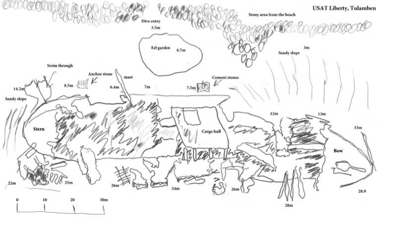 USAT liberty wreck dive map
